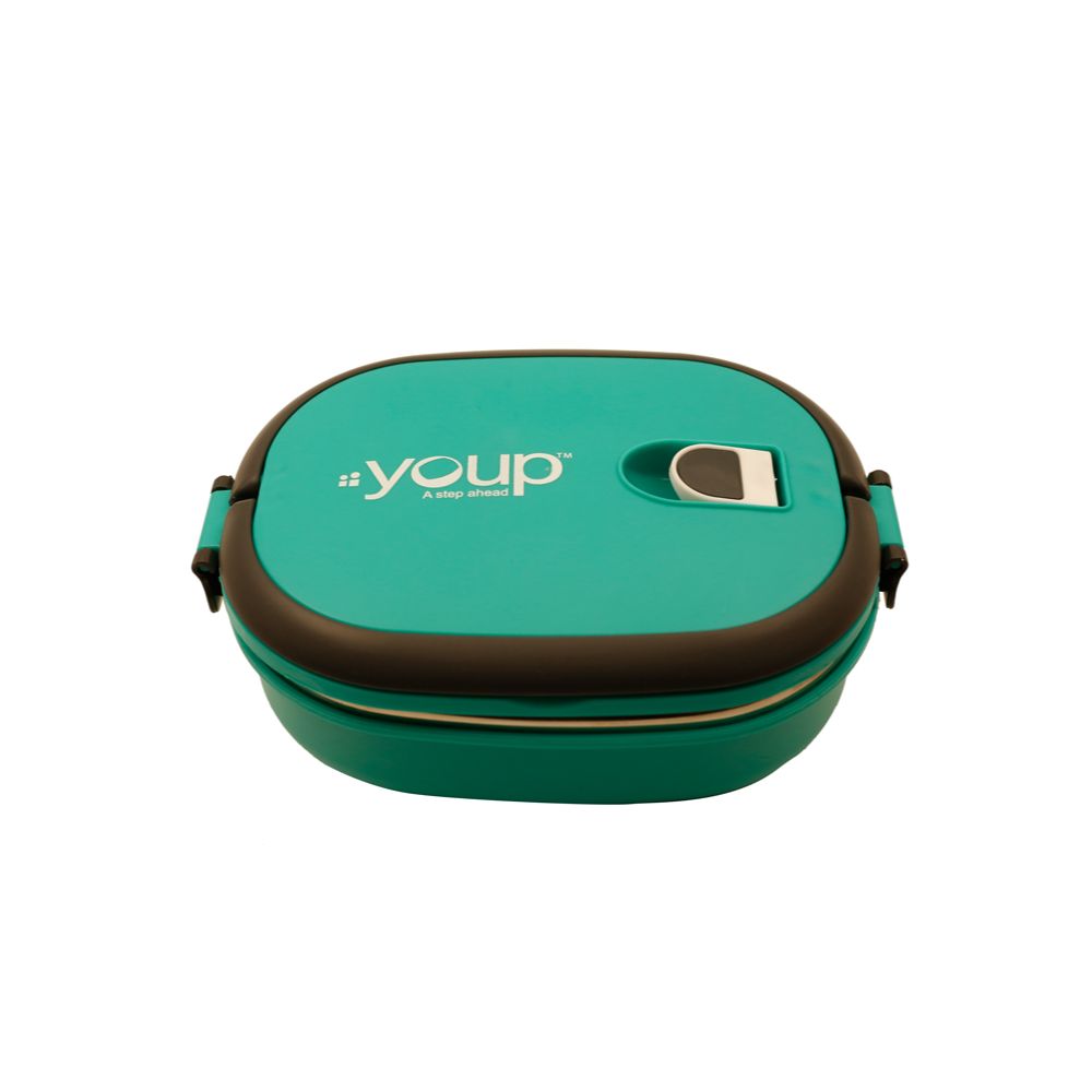 Youp Stainless Steel Turquiose Blue Color Lunch Box Ypl8007 - 900 Ml