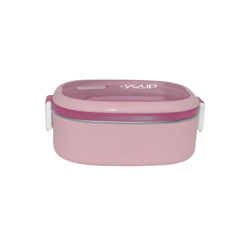 Youp Stainless Steel Pink Color Lunch Box Ypl8009 - 650 Ml