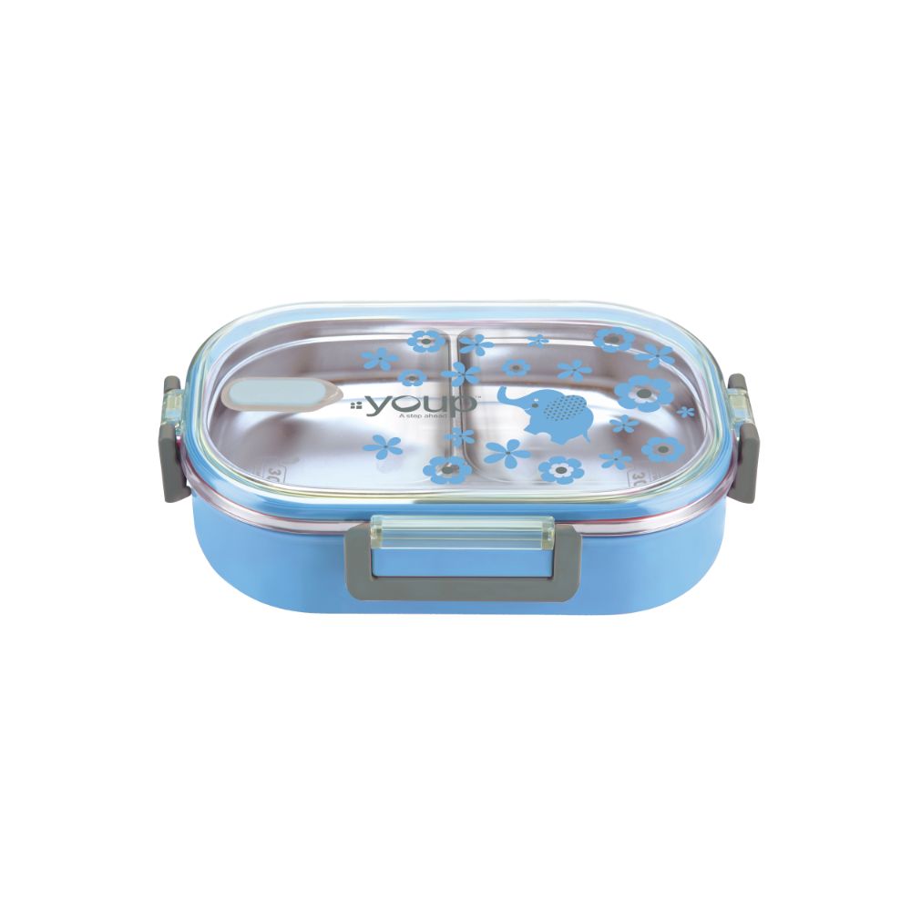 Youp Stainless Steel Blue Color Kids Lunch Box Ypl8010 - 700 Ml