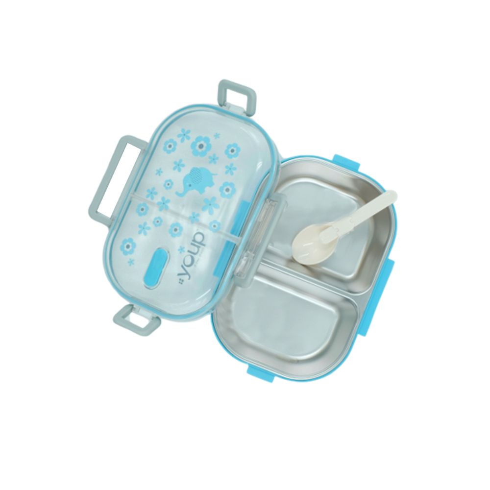 Youp Stainless Steel Blue Color Kids Lunch Box Ypl8010 - 700 Ml