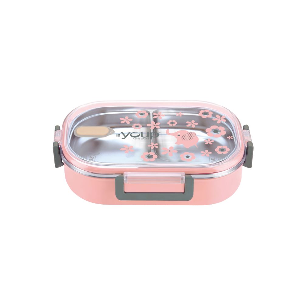 Youp Stainless Steel Pink Color Kids Lunch Box Ypl8010 - 700 Ml