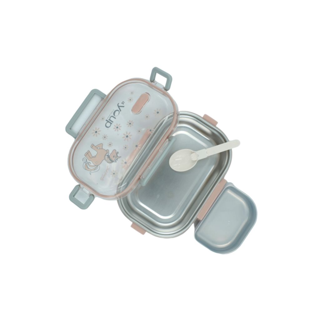 Youp Stainless Steel Pink Color Kids Lunch Box Ypl8011 - 700 Ml