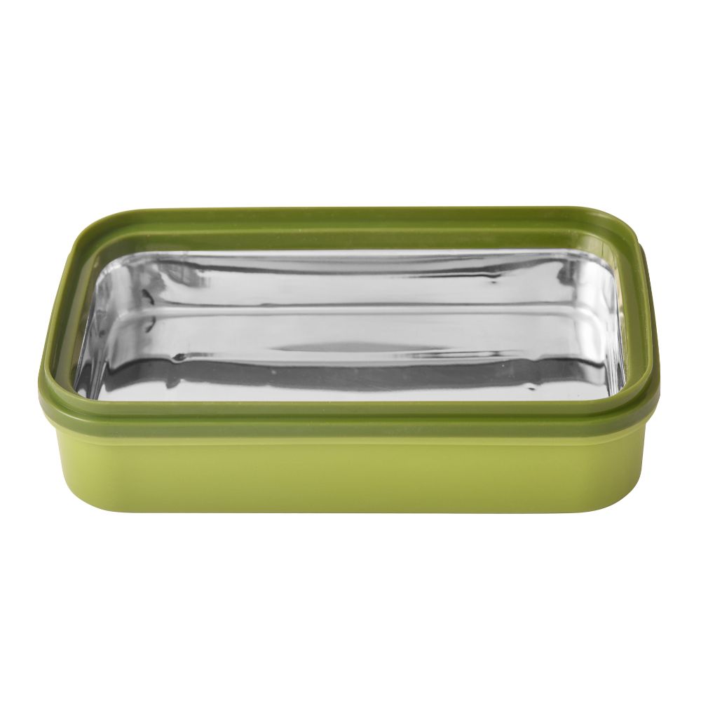 Youp Stainless Steel Mehendi Green Color Kids Lunch Box Yummy - 500 Ml