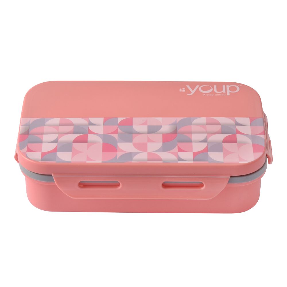 Youp Stainless Steel Pink Color Kids Lunch Box Yummy - 500 Ml