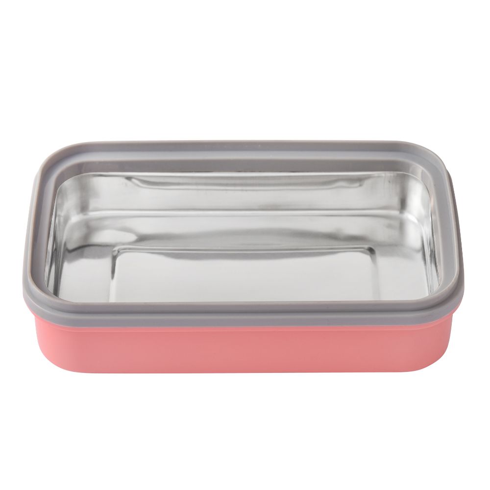 Youp Stainless Steel Pink Color Kids Lunch Box Yummy - 500 Ml
