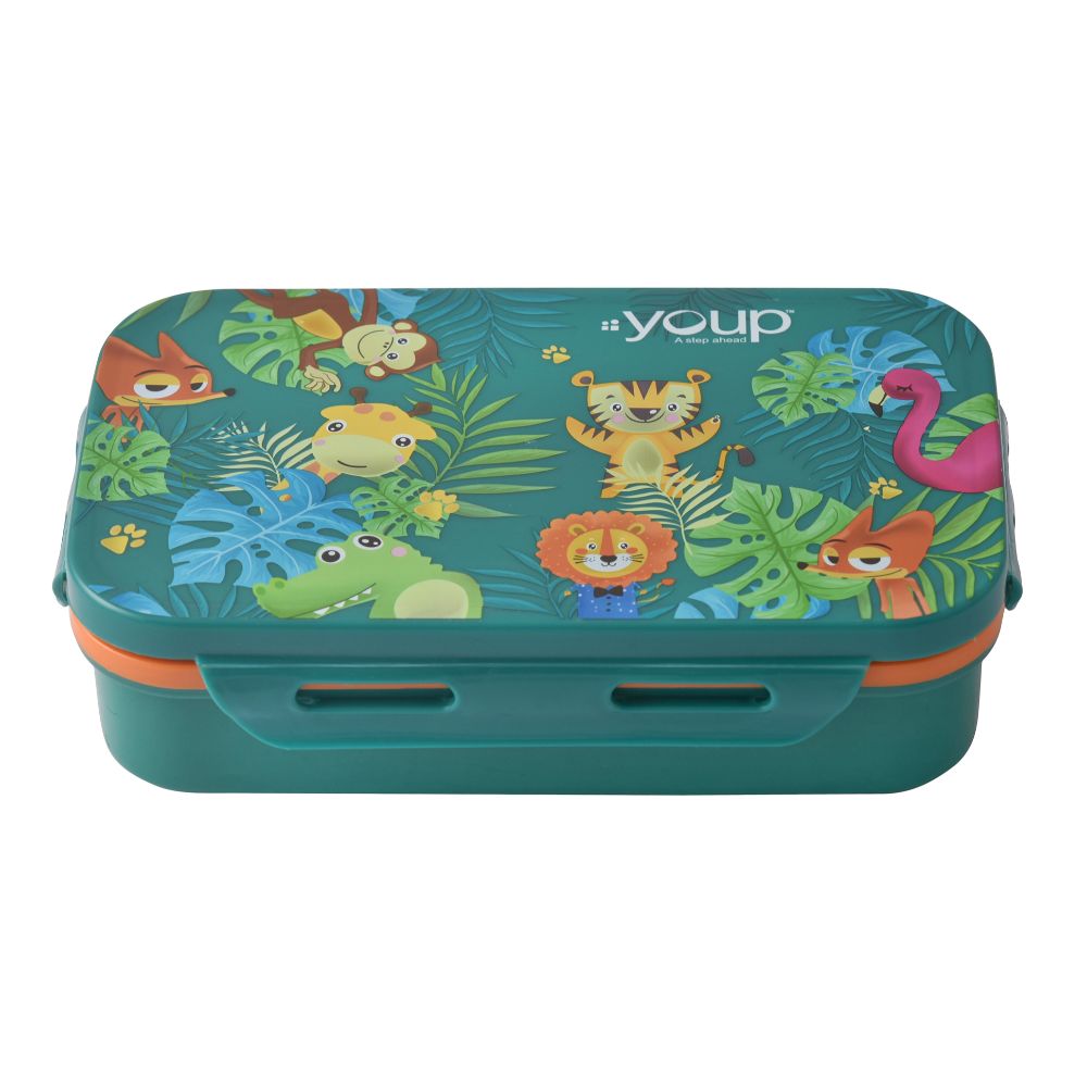 Youp Stainless Steel Green Color Kids Lunch Box Interval - 500 Ml