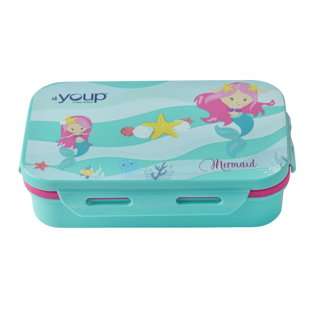 Youp Stainless Steel Aqua Blue Color Kids Lunch Box Interval - 500 Ml