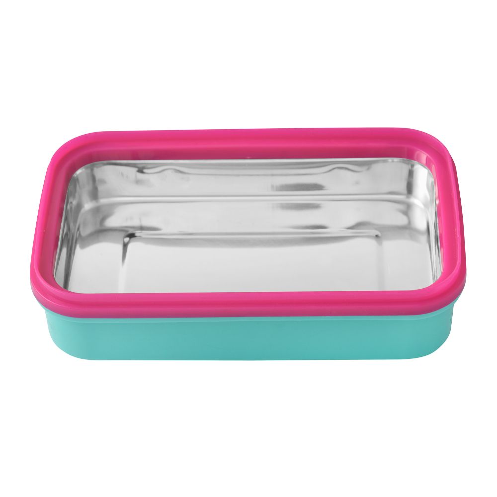 Youp Stainless Steel Aqua Blue Color Kids Lunch Box Interval - 500 Ml