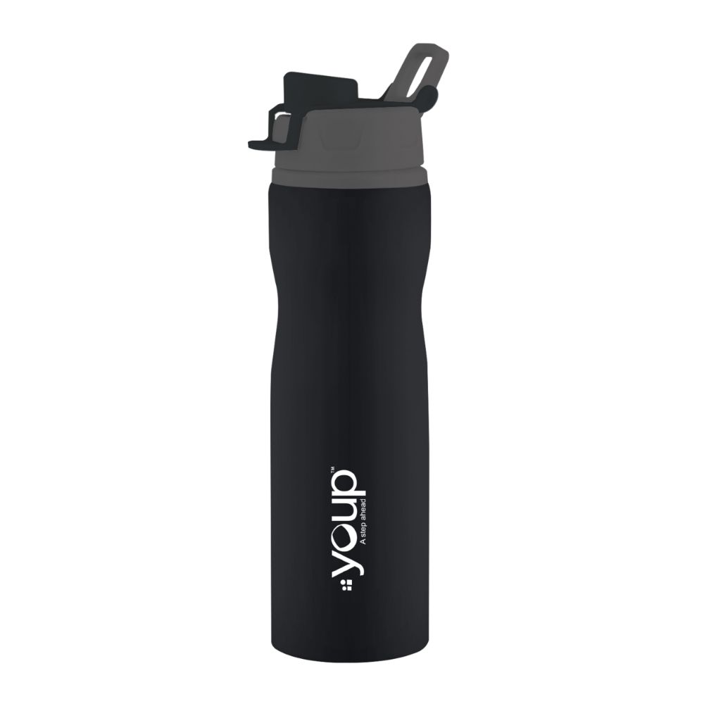Youp Stainless steel black color sports series sipper bottle YPS7505 - 750 ml