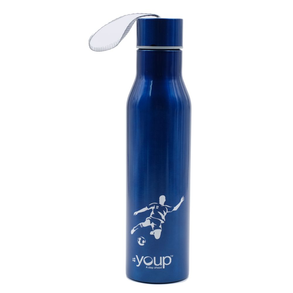 Youp Stainless Steel Metallic Blue Color Sports Series Bottle Hyper - 750 Ml