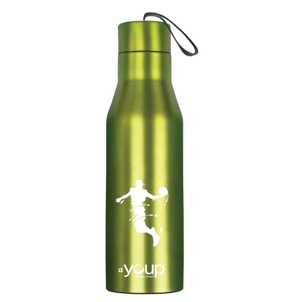 Youp Stainless Steel Metallic Green Color Sports Series Bottle Hyper - 750 Ml