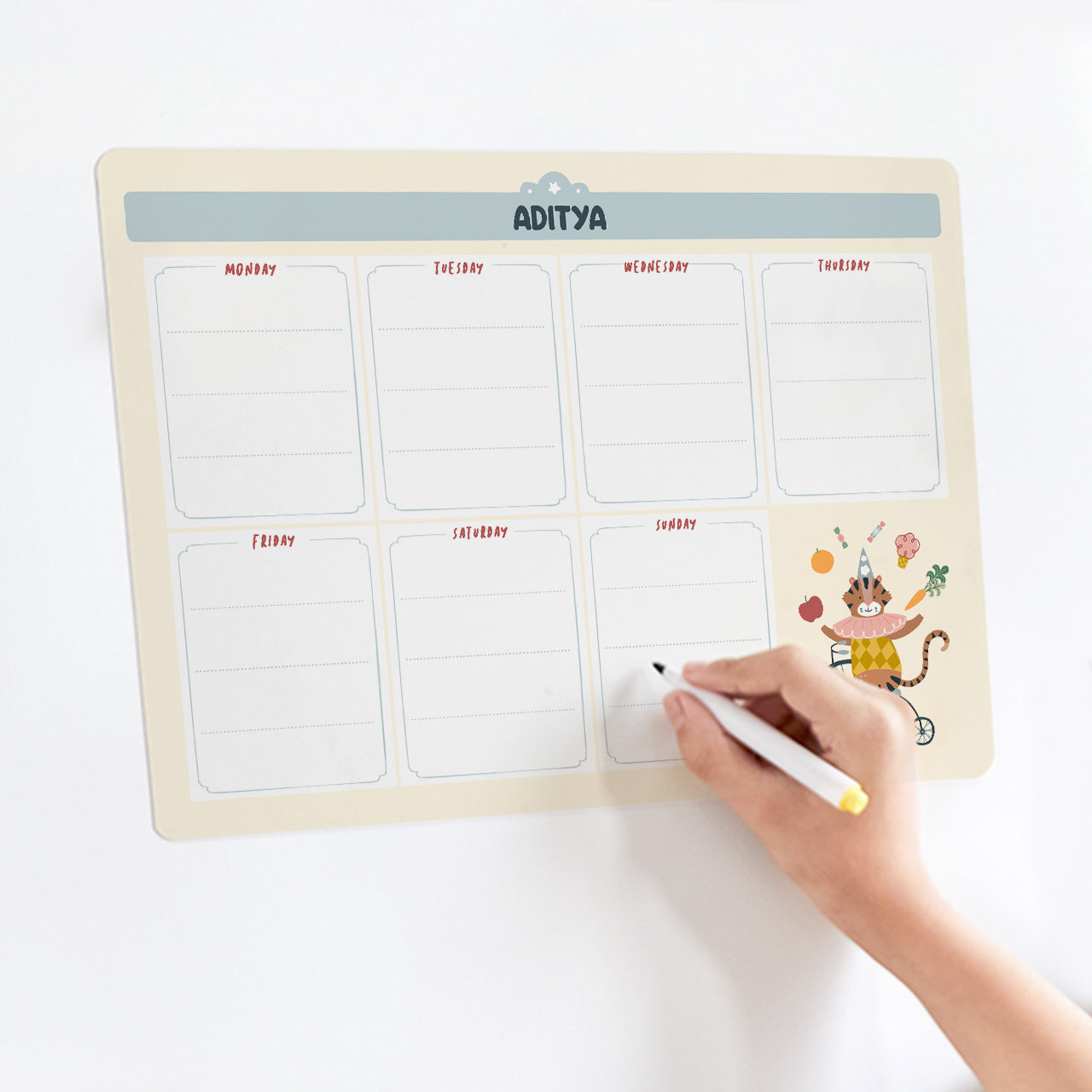 Personalised Meal / Weekly Planner - Animal Circus