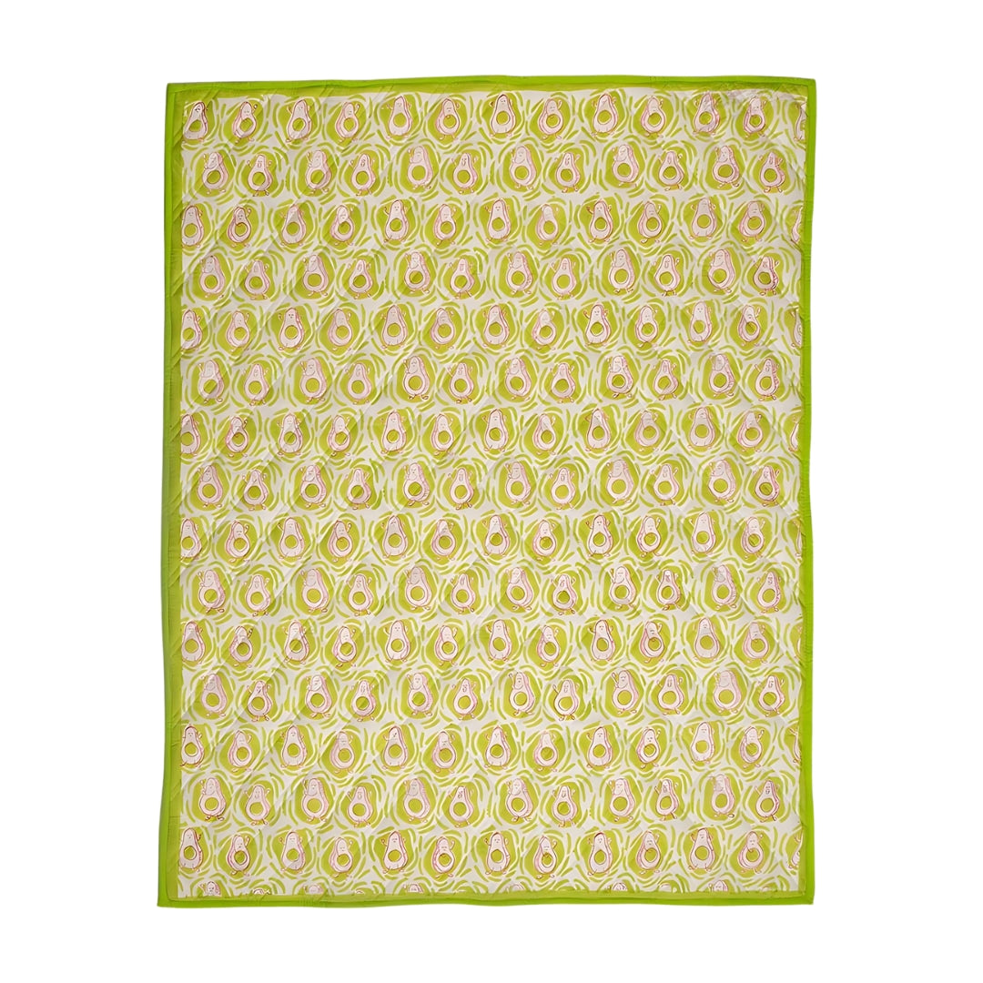Gudgoodie Cotton Muslin Baby Quilt - Avocados Jam