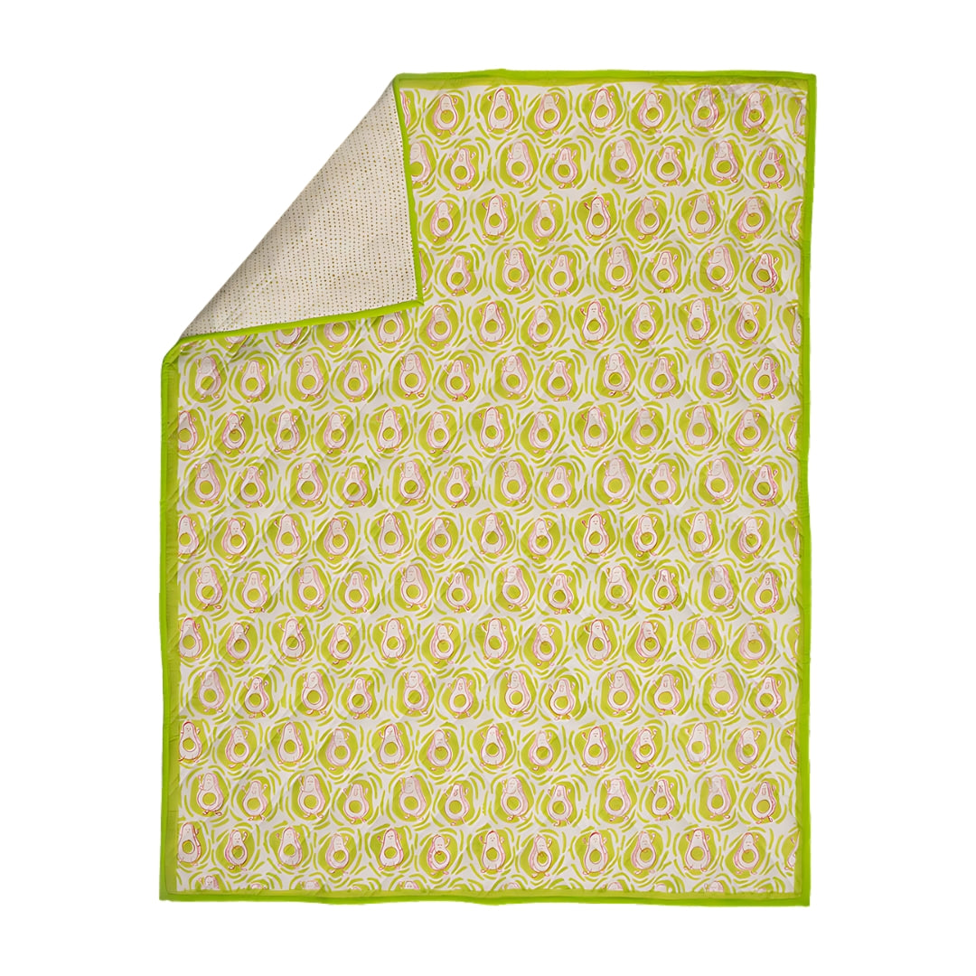 Gudgoodie Cotton Muslin Baby Quilt - Avocados Jam