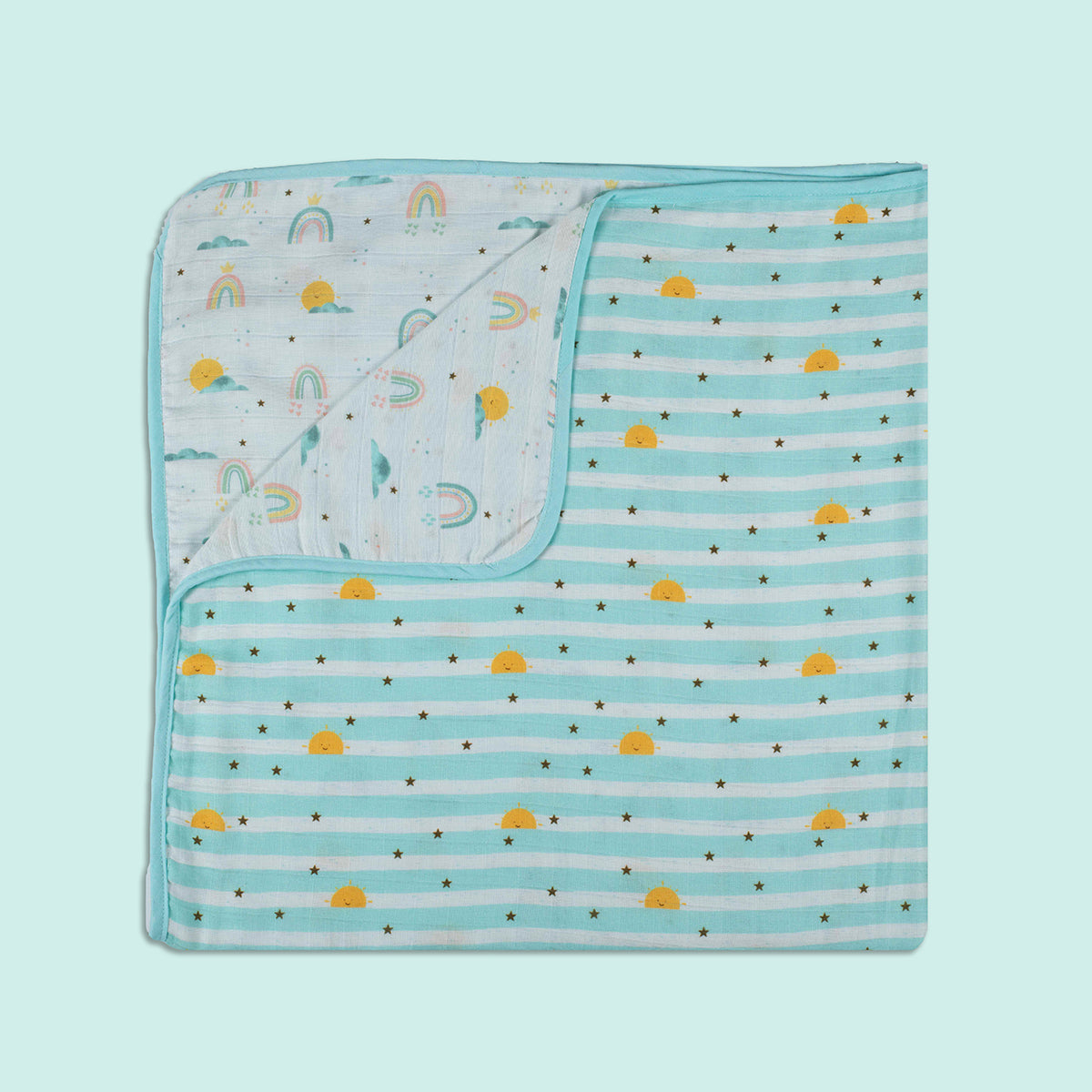 Tiny Snooze Organic Muslin Blanket-Horizon
