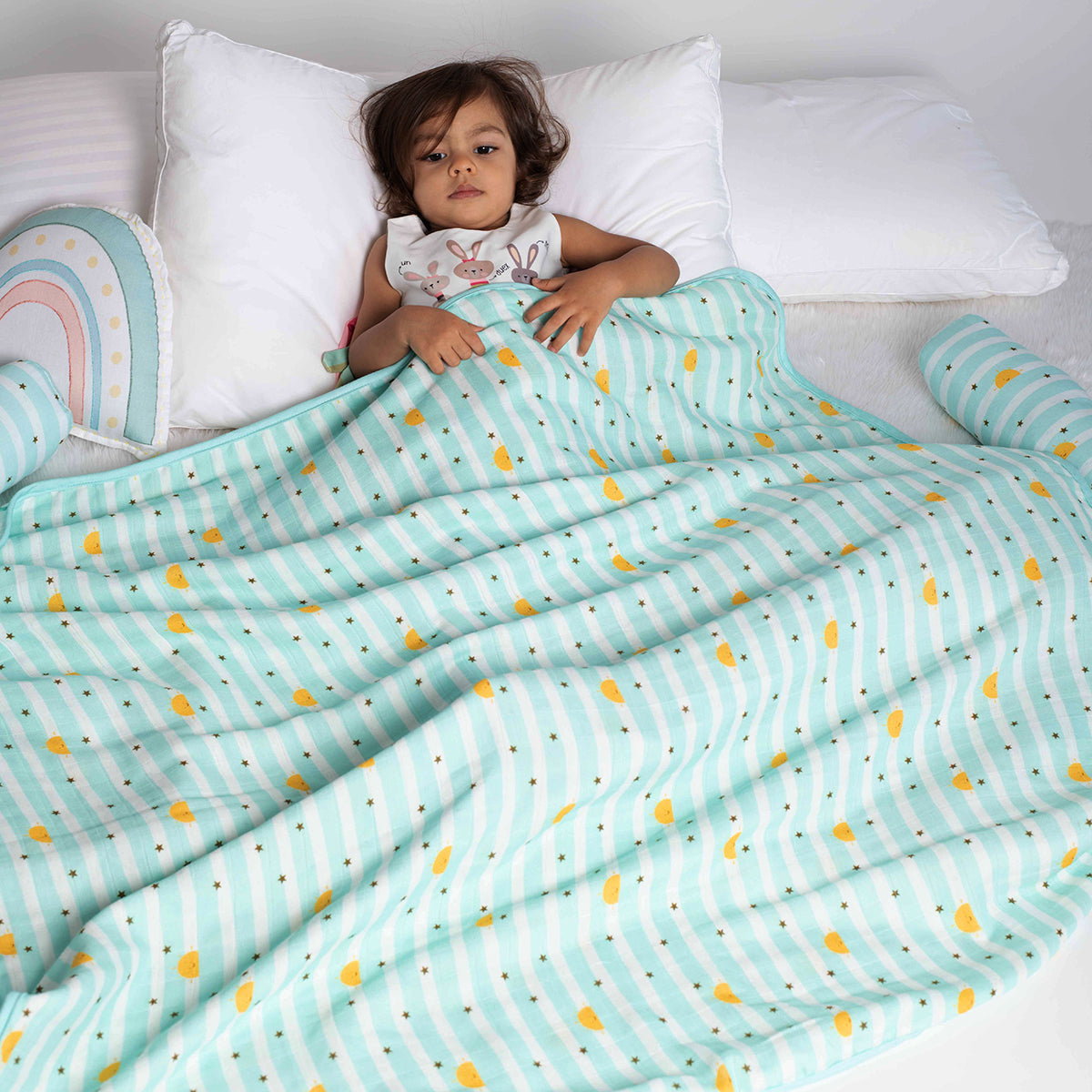 Tiny Snooze Organic Muslin Blanket-Horizon