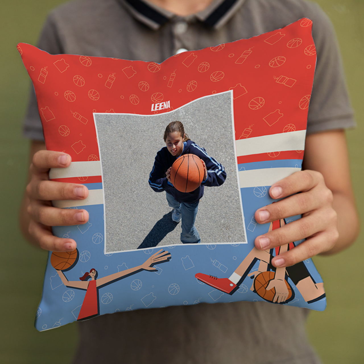 Personalised Photo Cushions - Basketball Fever, Girl