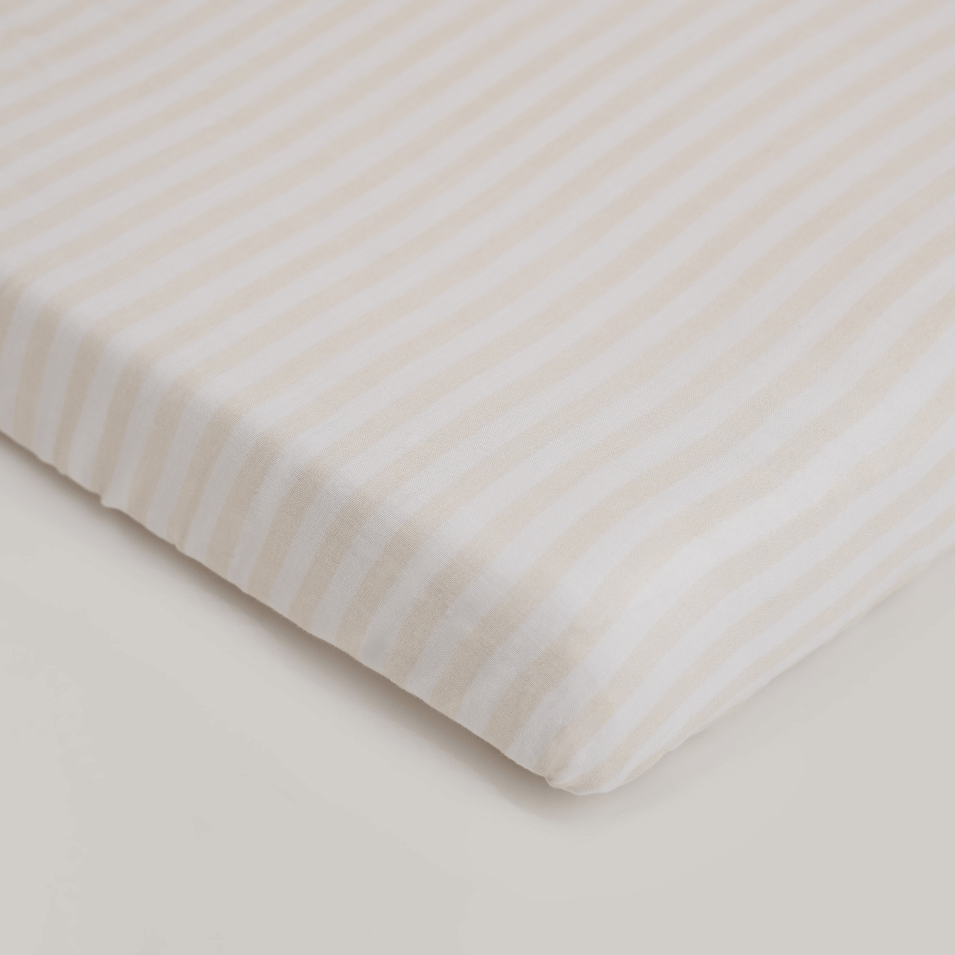 Beige & White Fitted Cot Sheet