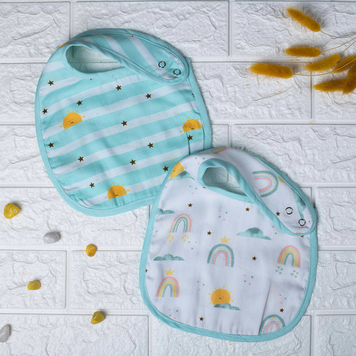 Tiny Snooze Organic Bibs (Set of 2)- Horizon