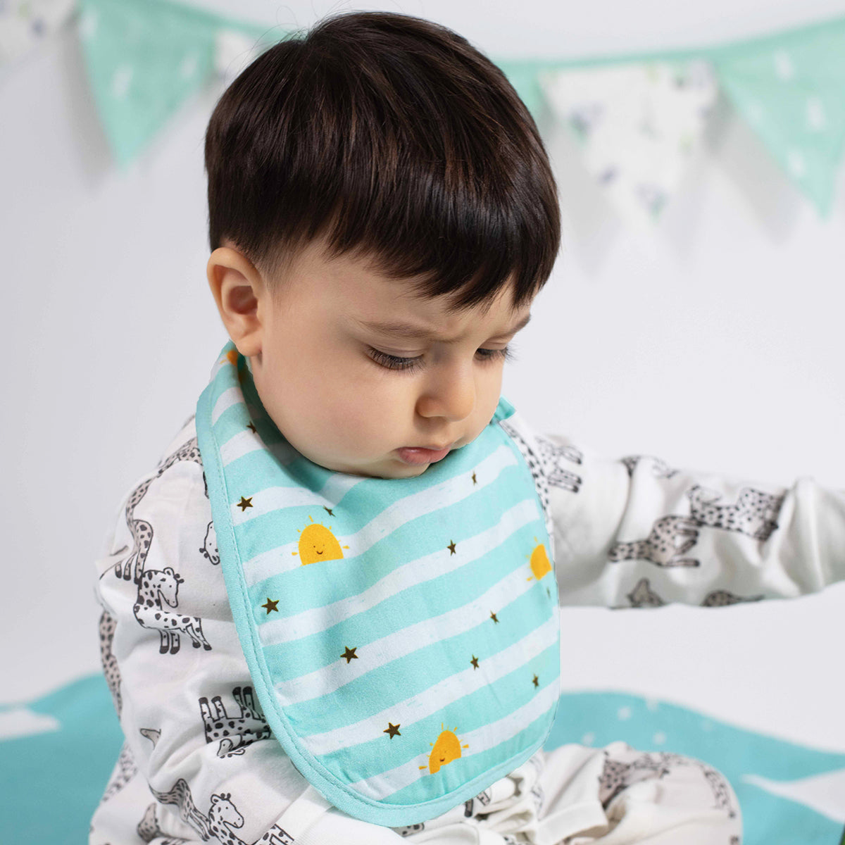 Tiny Snooze Organic Bibs (Set of 2)- Horizon