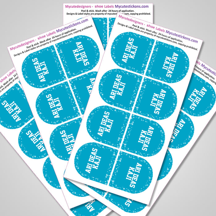 Shoe Labels Pack - Blue Confetti