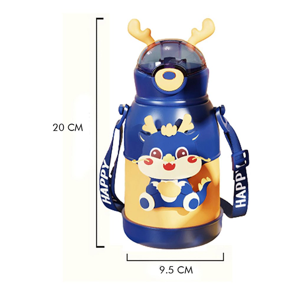 Blue Lucky Dragon theme Kids Water Bottle, 500ml - Little Surprise BoxBlue Lucky Dragon theme Kids Water Bottle, 500ml