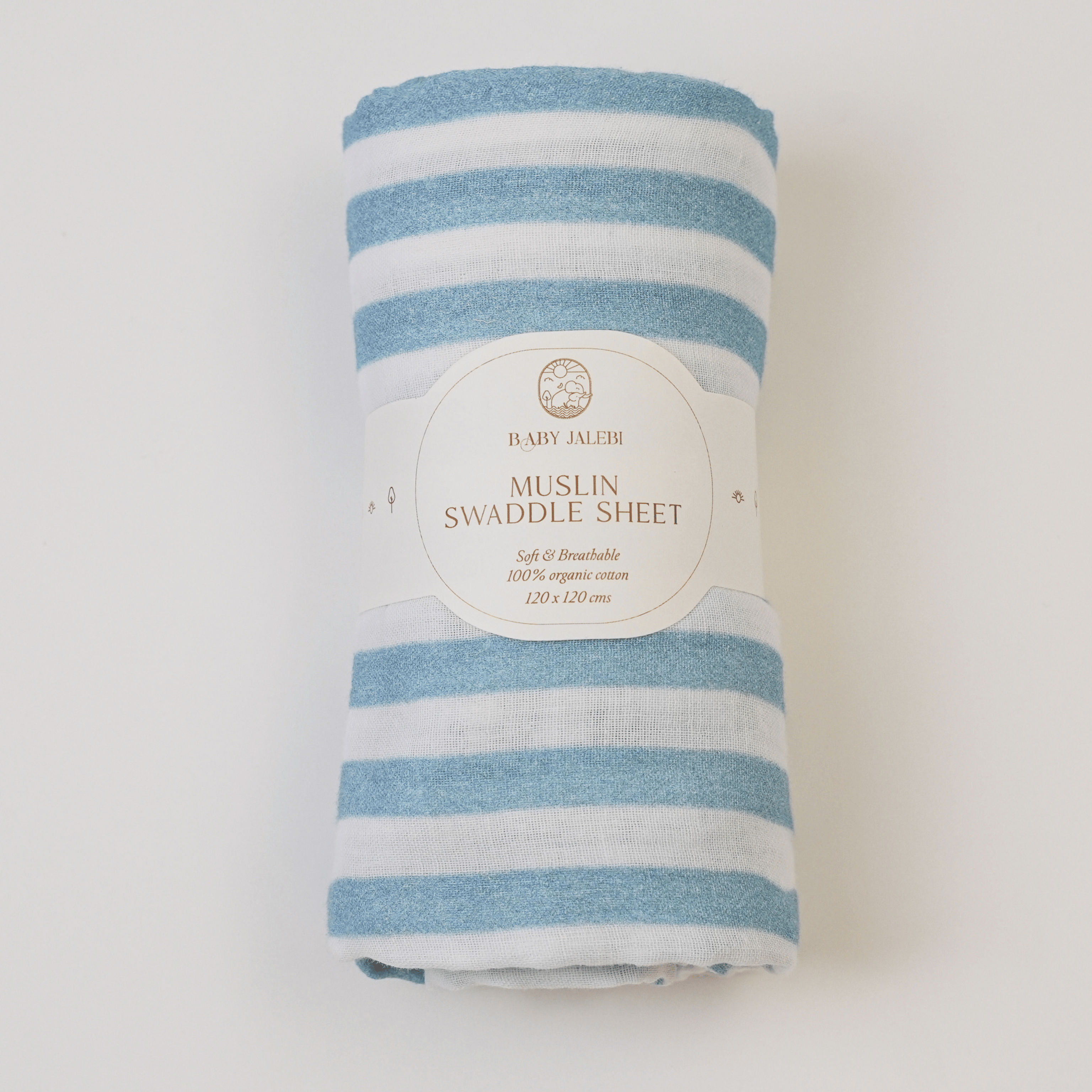 Blue Stripes Organic Muslin Swaddle