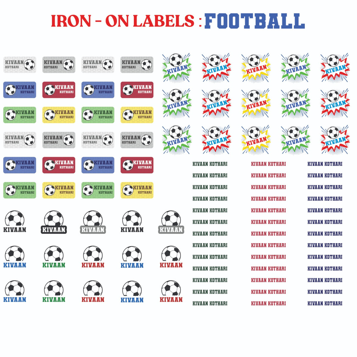 Personalised Iron-On Labels – Set of 93