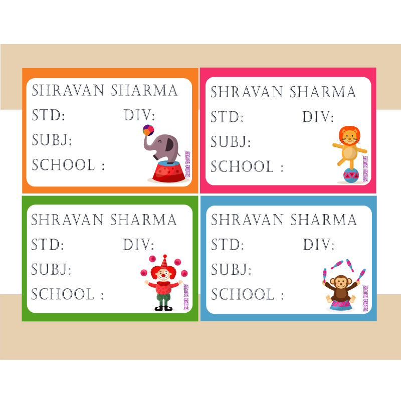 Personalised School Book Labels - Pack of 36