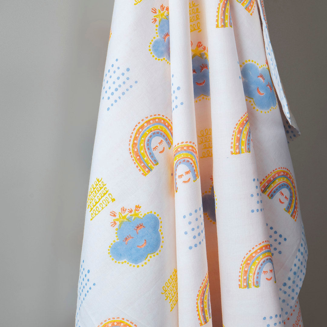 Gudgoodie Kids Cotton Muslin Dohar - Ultrasoft & Breathable - Rainbow Dreams