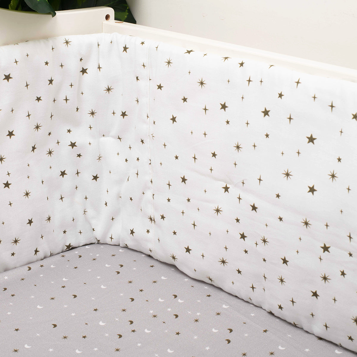 Tiny Snooze Organic Cot Bumper- Shining Stars