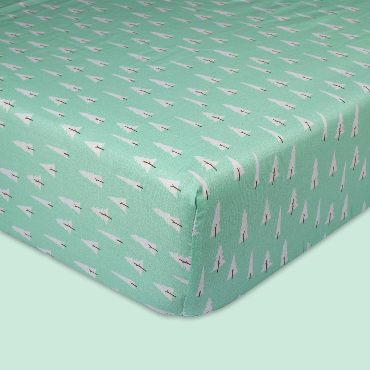 Tiny Snooze Organic Fitted Cot Sheet- Pines