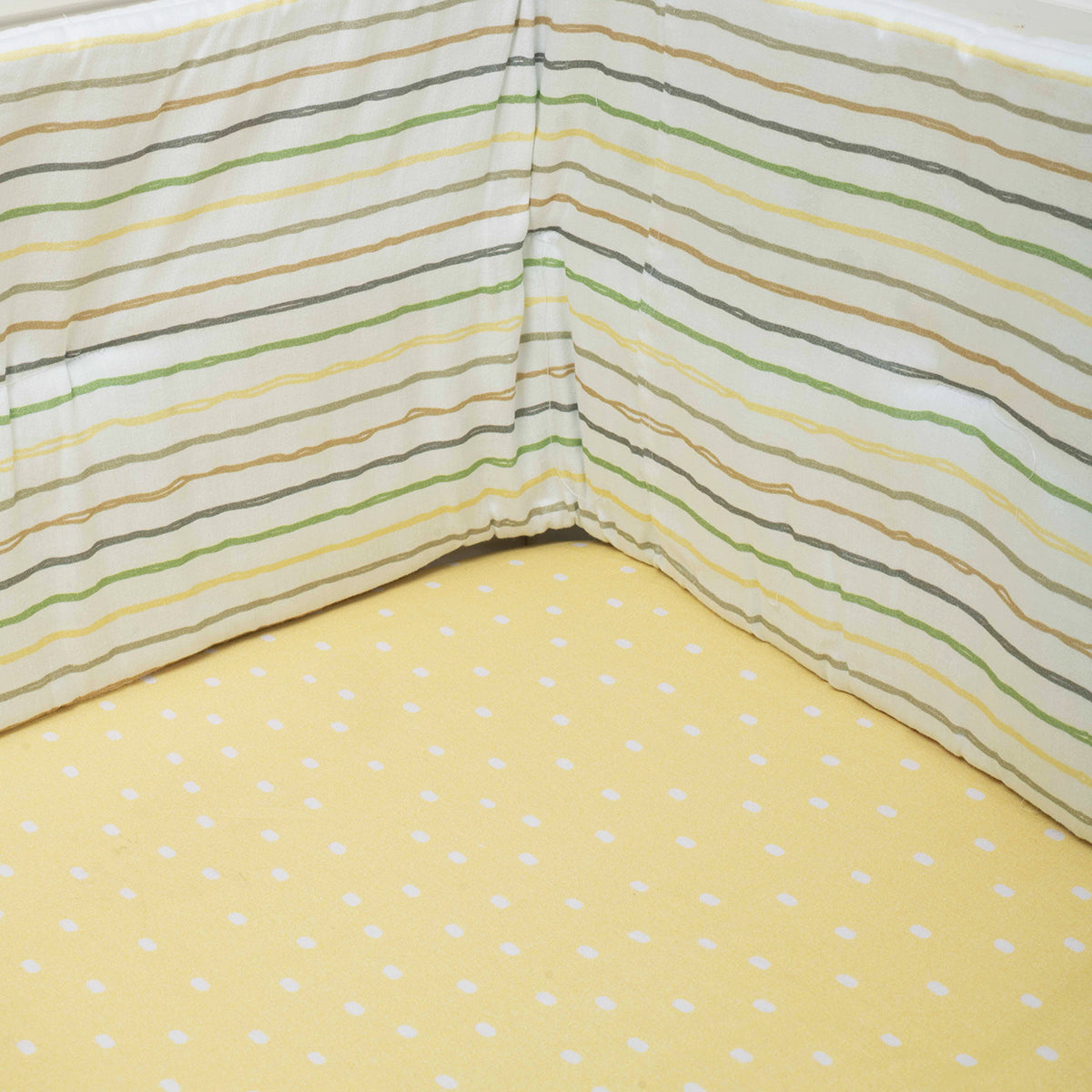 Tiny Snooze Organic Fitted Cot Sheet- Yellow Grasslands