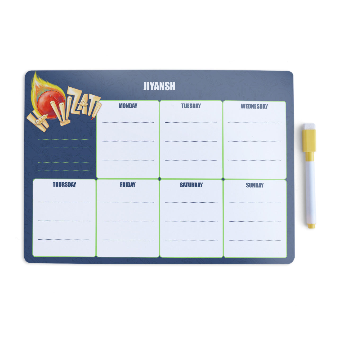 Personalised Meal / Weekly Planner - Cricket Buzz