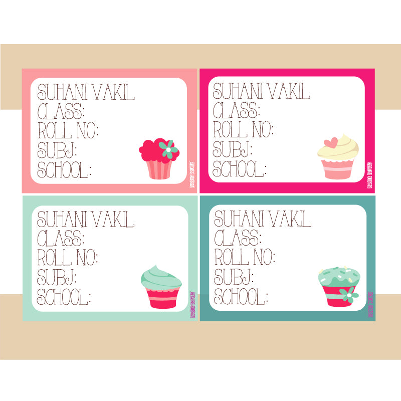 Personalised School Book Labels - Pack of 36