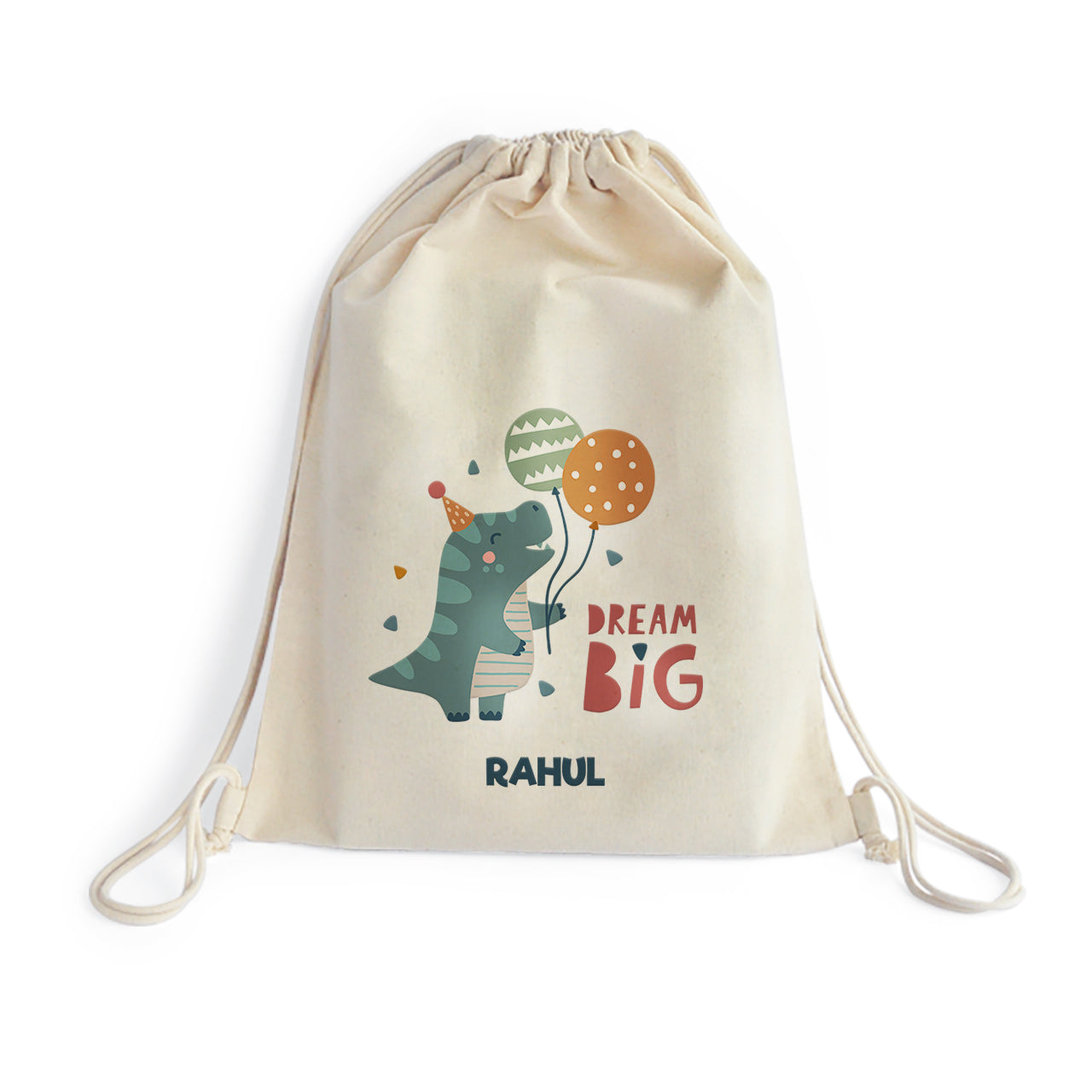 Personalised Drawstring Bag - Dino Party