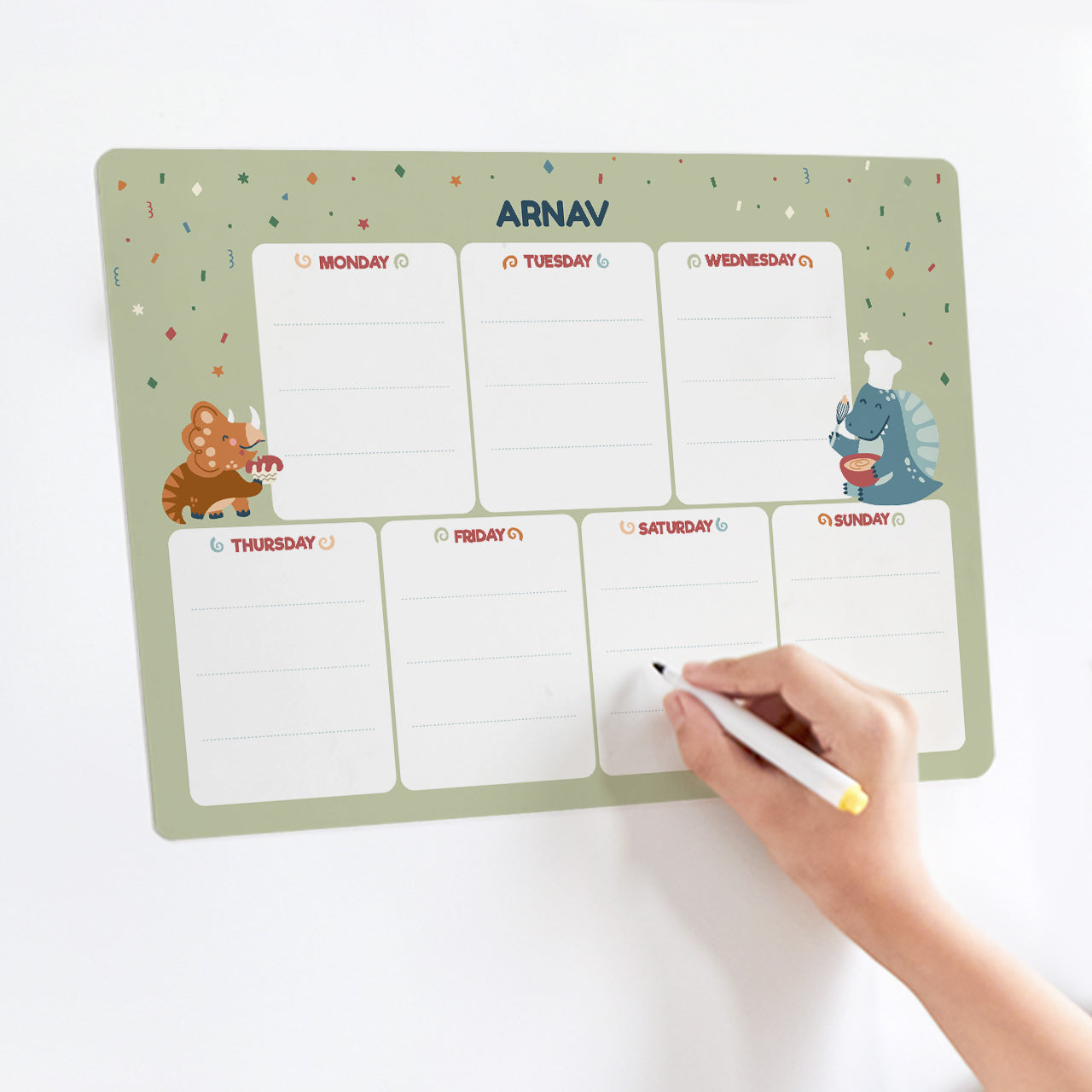 Personalised Meal / Weekly Planner - Dino Party