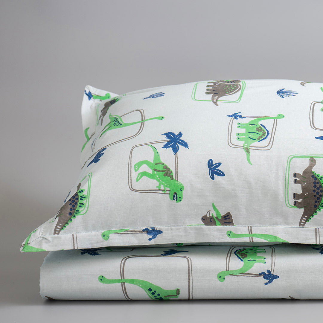 Gudgoodie Flat Crib Bedsheet - 100% Cotton Percale - Dinosaur Pals