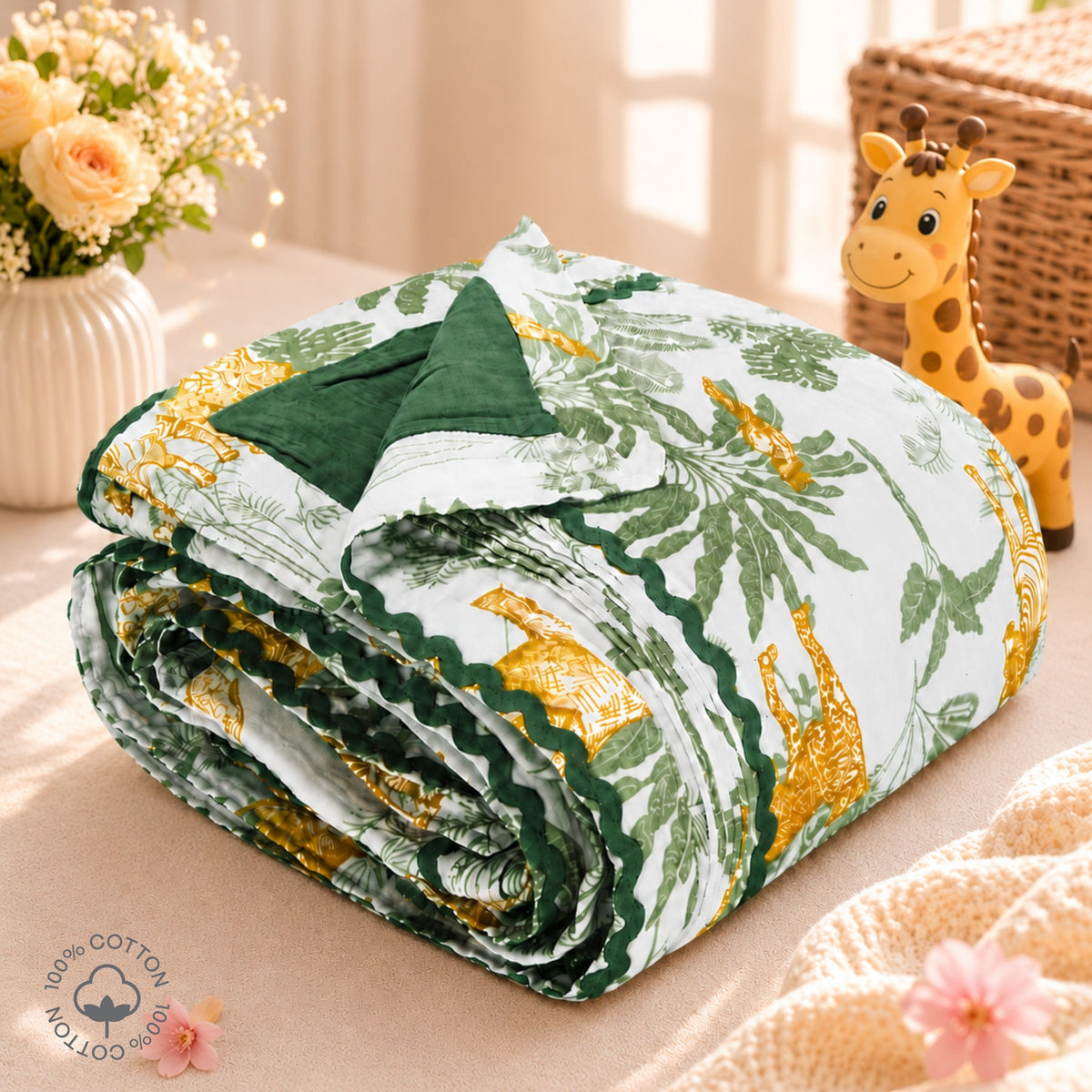 My Milestones Racconti Reali di Savana Kids Muslin Blanket - 50 x 76 Inches - 4 Layered