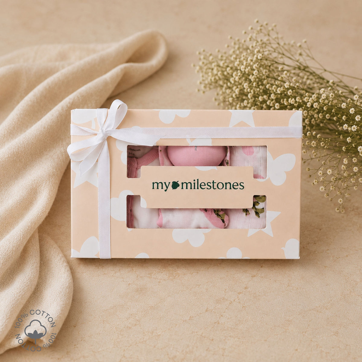 My Milestones Memory Trove Bedtime Essentials Gift Set - 6 Piece - Tea Rose