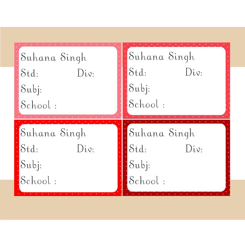 Personalised School Book Labels - Pack of 36