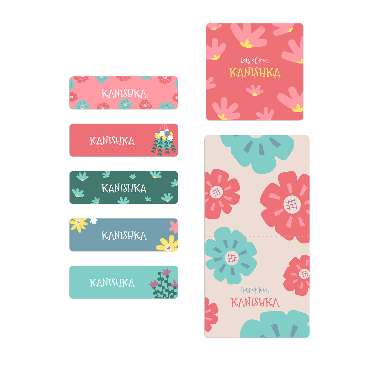 Name Labels / Gift Stickers - Flower Power