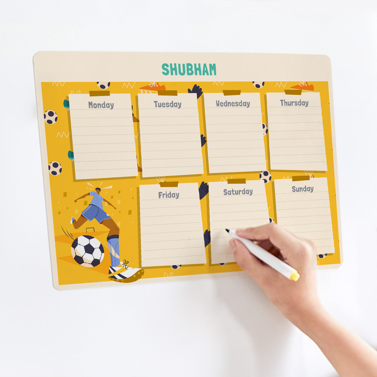 Personalised Meal / Weekly Planner - Football Goals, Boy