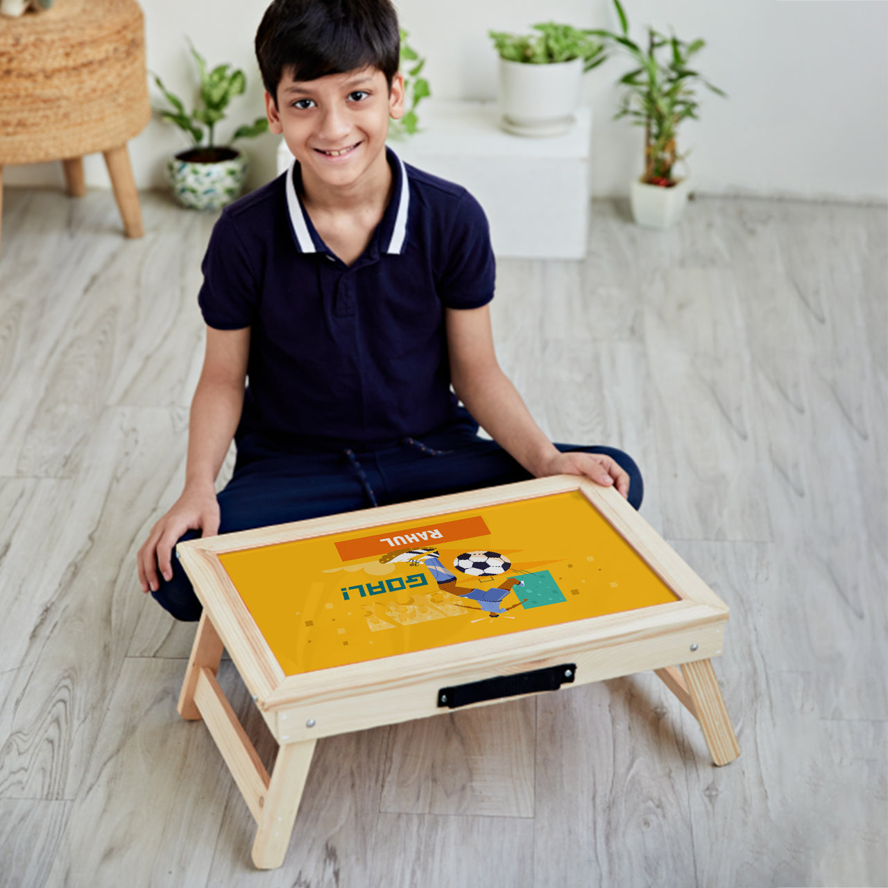 Personalised Foldable Desk - Football Goals, Boy