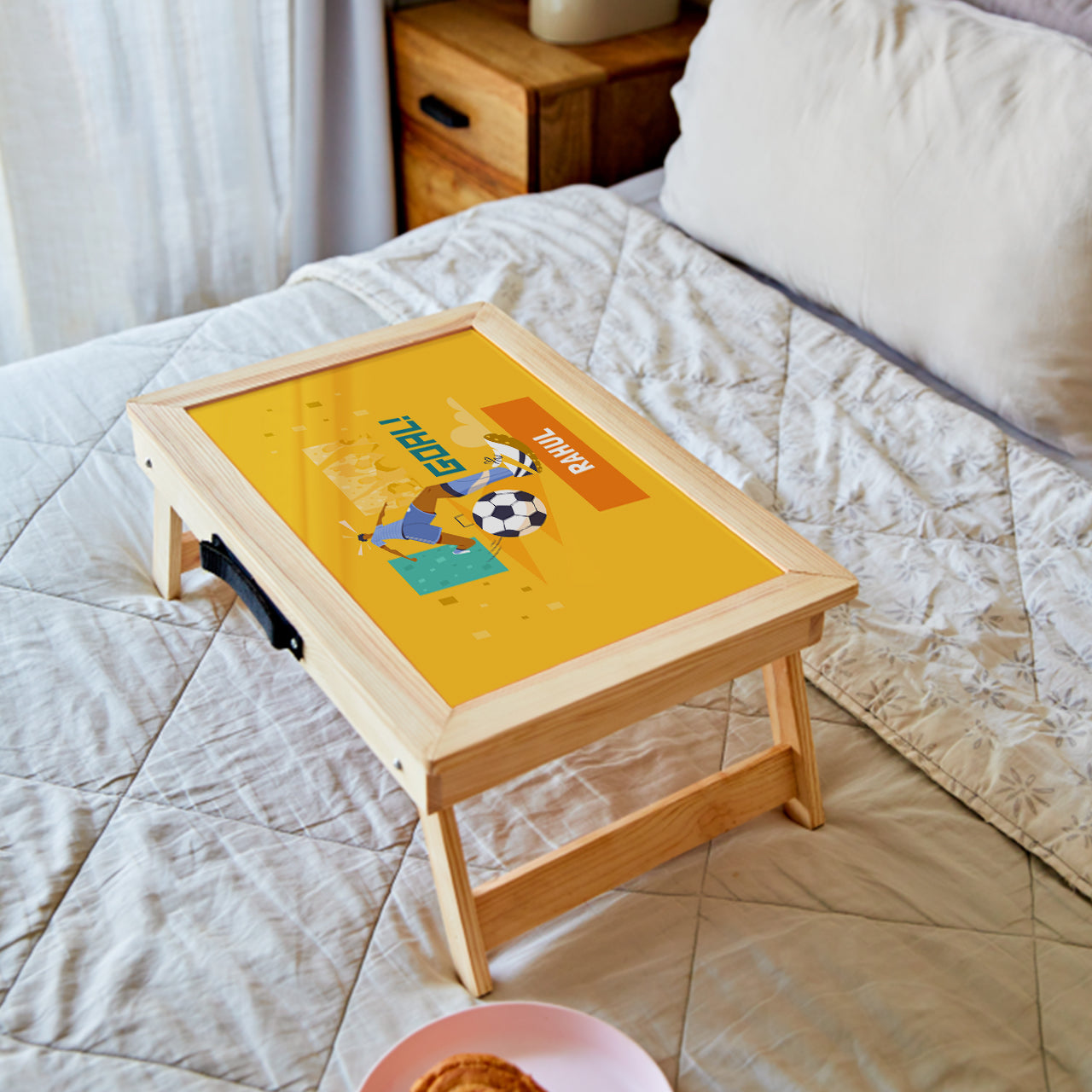 Personalised Foldable Desk - Football Goals, Boy