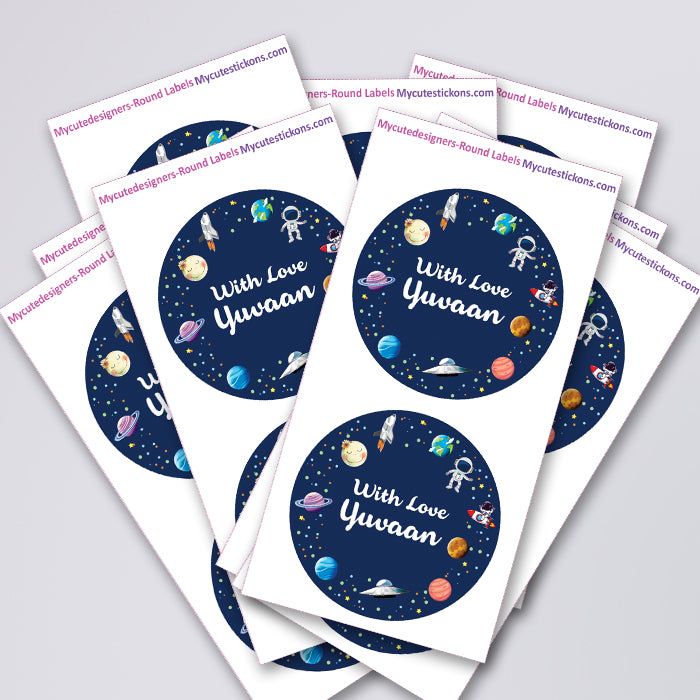 Personalised Gift Sticker - Outerspace - Set of 60