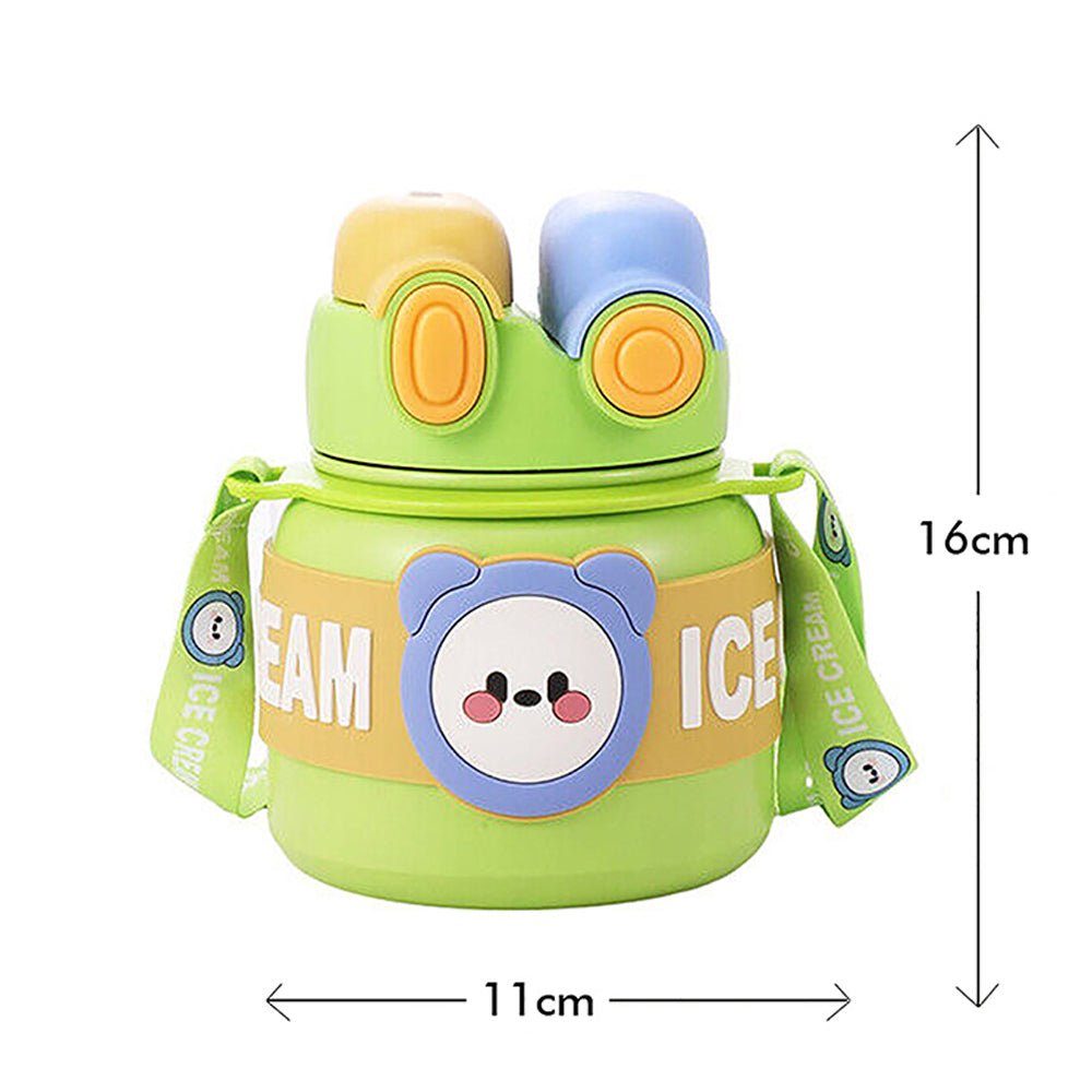 Green 2 way Lid Style Icecream Theme Kids Water Bottle, 850ml - Little Surprise BoxGreen 2 way Lid Style Icecream Theme Kids Water Bottle, 850ml