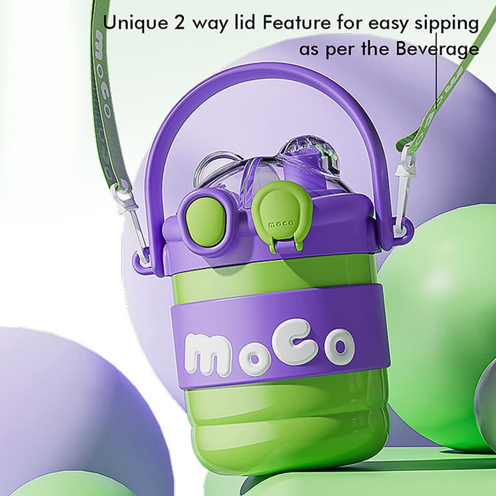 Green & Purple 2 way Lid Style Moco Kids Water, 600 ml - Little Surprise BoxGreen & Purple 2 way Lid Style Moco Kids Water, 600 ml