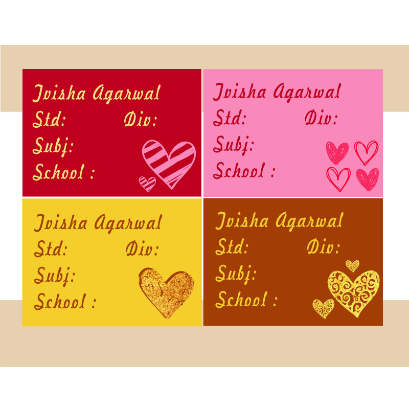 Personalised School Book Labels - Pack of 36