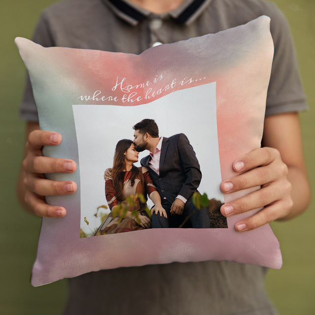 Personalised Photo Cushions - Home Is Where The Heart Is